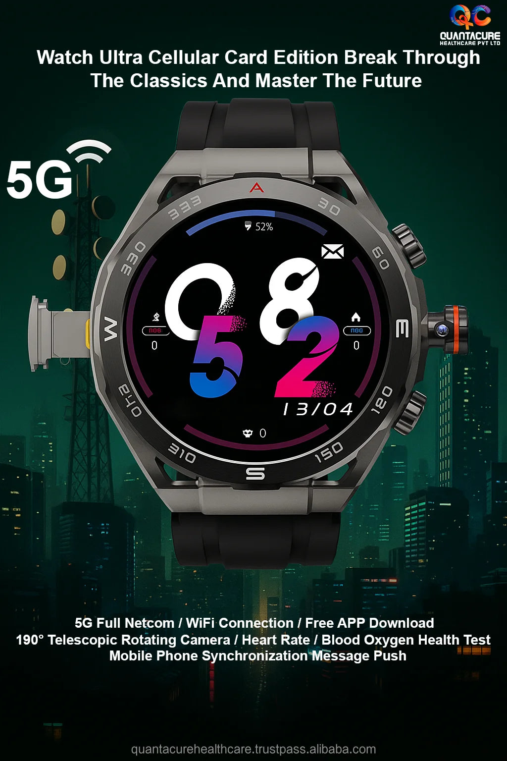 2025 QC AX09 HW18 Female Android 4G GPS Smartwatch 4+64GB WiFi Rotating Camera Video Call Health NFC AI Voice Assistant