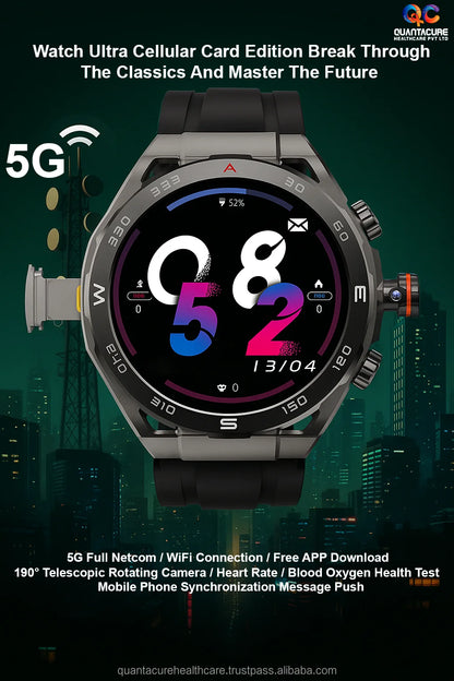 2025 QC AX09 HW18 Female Android 4G GPS Smartwatch 4+64GB WiFi Rotating Camera Video Call Health NFC AI Voice Assistant