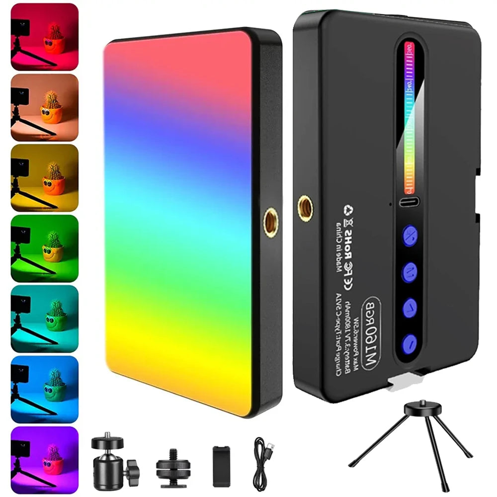 COOL DIER 2026 New RGB Light LED Video Light Photography Fill Camera Lighting LCD Display Cold Shoe For Vlog Live Streaming DSLR