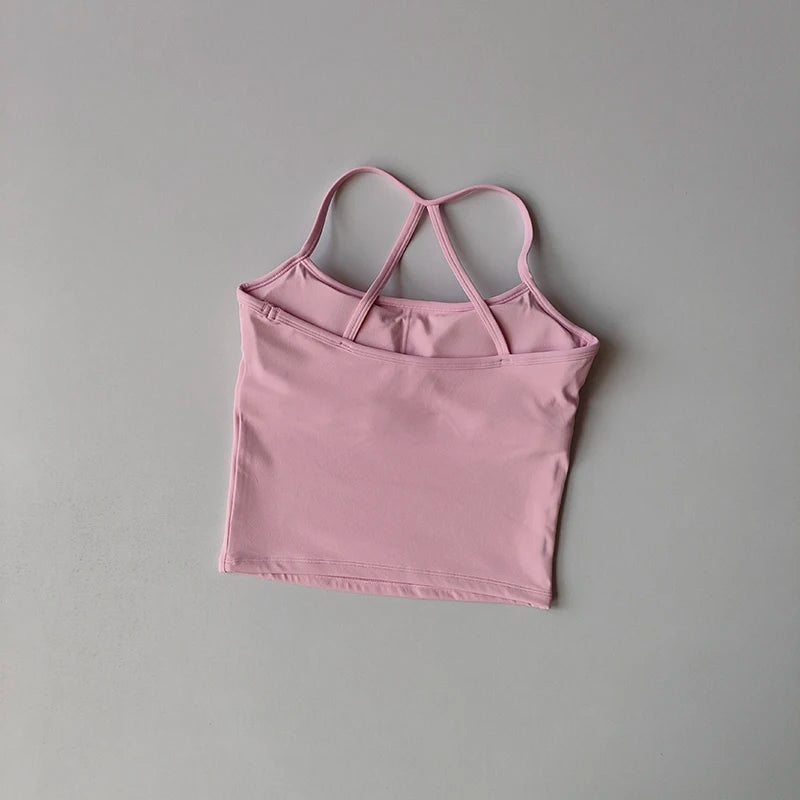 2PCS Gym Fitness Medium-intensity Sports Vest Beauty Back Yoga Suit Sports Bra Women Pilates Bra High Waist Hip Lift Shorts Set