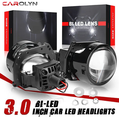 2pcs 3.0 Inch Bi Led Projector Lens Halo Light H4 H7 H1 9005 9006 Car Headlights Bulb Angel Eyes High Low Beam LED LHD RHD 6000K