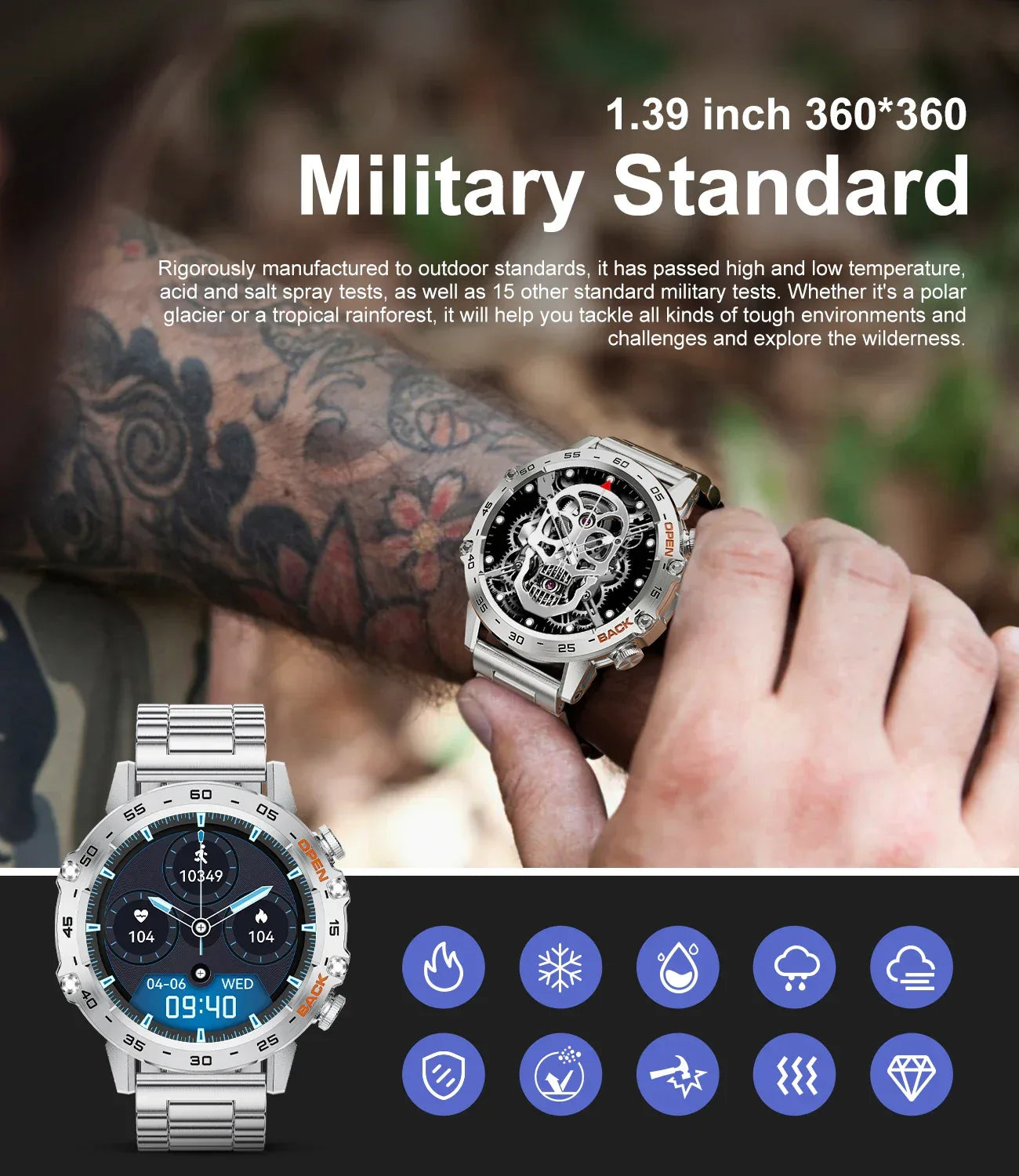 LIGE 2025 ECG+PPG Smart Watch Men 466*466 AMOLED Screen Heart Rate Blood Pressure Body Fat Monitor Bluetooth Call NFC Smartwatch