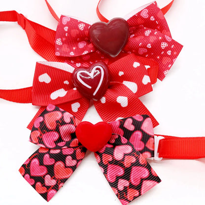 50/100pcs Small Dog Cat Bowties Neckties Fashion Valentine's Day Love Pet Bow Ties For Dogs Grooming Dog Puppy Grooming Products