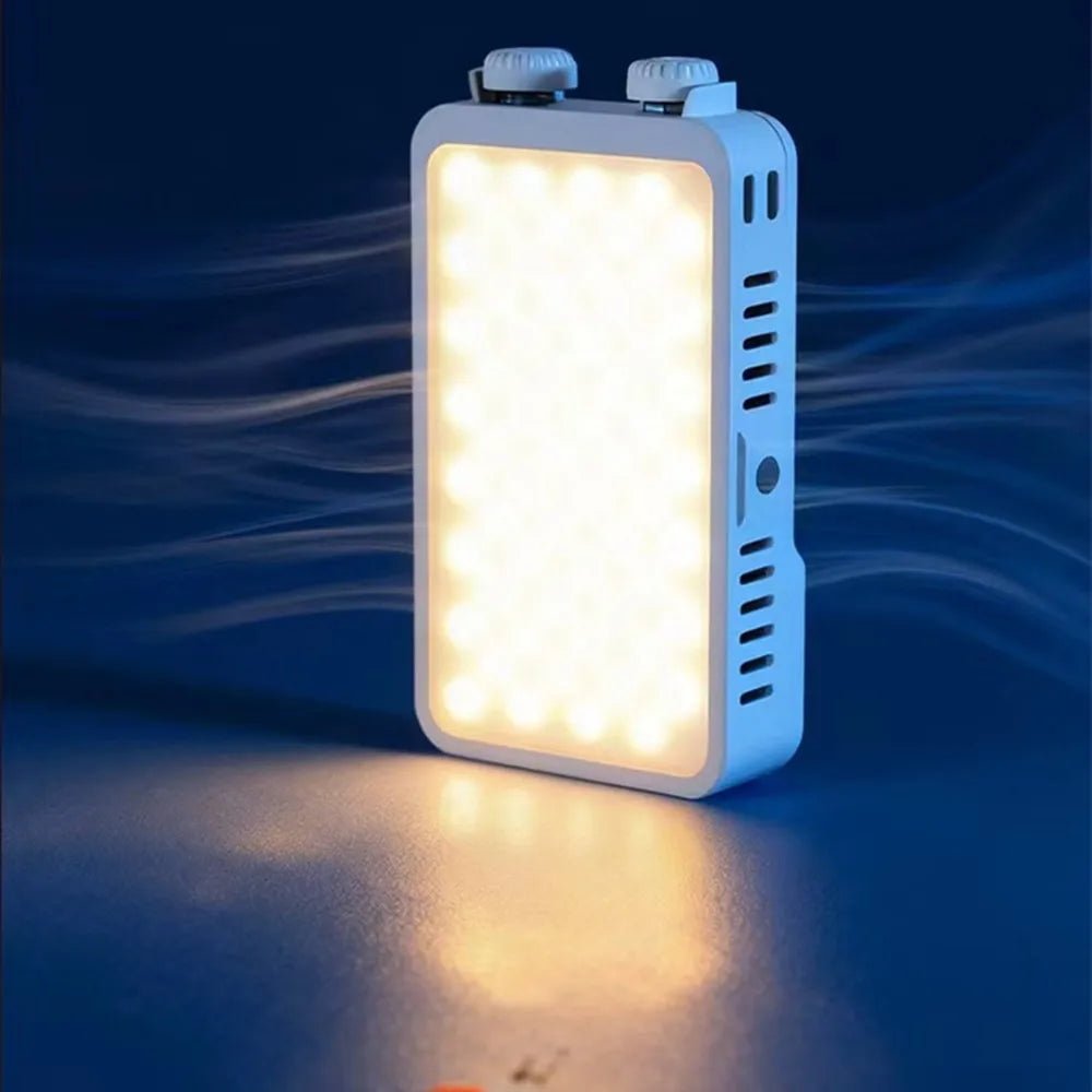 40W Handheld Fill Light Portable Pocket Selfie Light Outdoor Photography LED Soft Light Beauty Light with Fan Camera Top Light