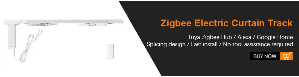 Zemismart Zigbee Curtain Track Work with Tuya Smart Life Alexa Echo Google Home Control SmartThings Electric Curtains