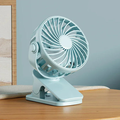 Portable Mini Cooler Fan 720°Rotatable Clip Fan Built In Night Lamp USB Rechargeable Personal Fan For Outdoor Camping Ventilador