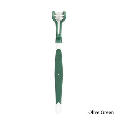 Three Sided Pet Toothbrush Three-Head Multi-angle Toothbrush Cleaning Dog Cat Brush Bad Breath Teeth Care Tool Cleaning Mouth