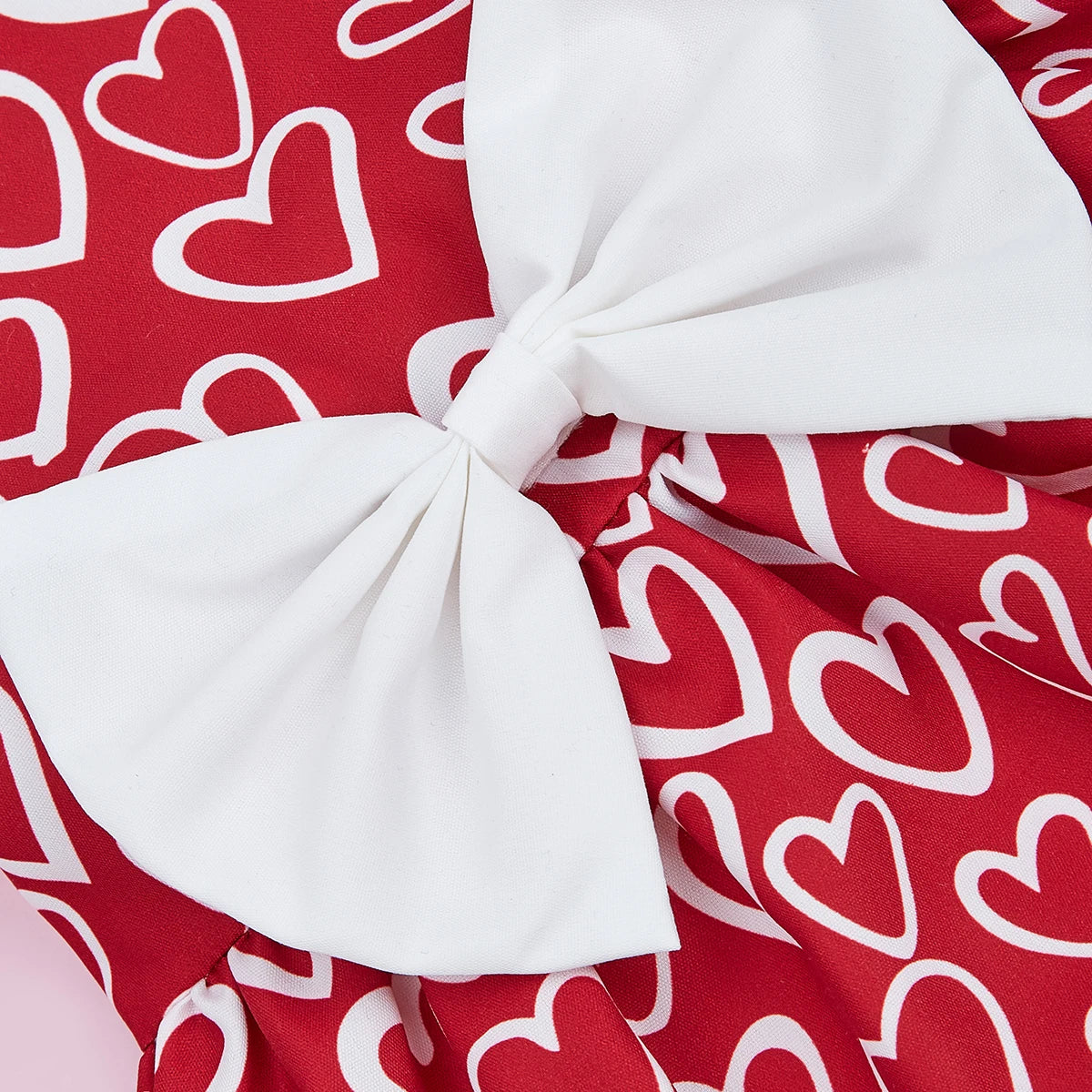 Valentines Day Pet Clothes Hearts Dog Valentines Outfit Bowknot Red Tulle Dog Dress with for Small  Dogs Cat Girl
