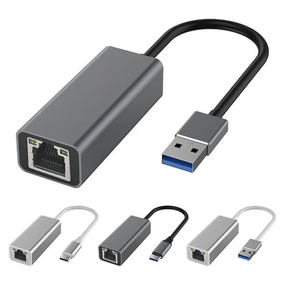 Type-C To RJ45 Gigabit Ethernet Type-C To Ethernet Adapter 10/100/1000Mbps USB Network Card Aluminum Alloy for Computer Desktop