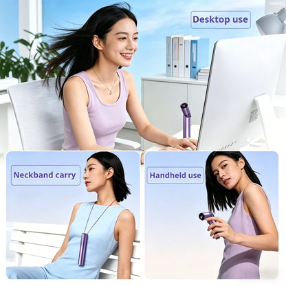 Lipstick Fan Portable Outdoor 199 Speed Brushless High Speed Fan Large Capacity Mini Foldable Handheld/chest Hanging Fan 3000mah