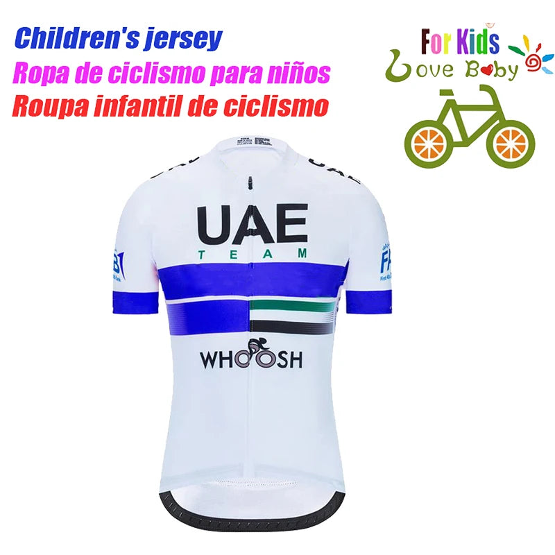UAE 2022 New Kids Cycling Jerseys Set Summer Breathable Child Bike Cycling Clothes Boy Sport Bicycle Jersey Cycling Clothing