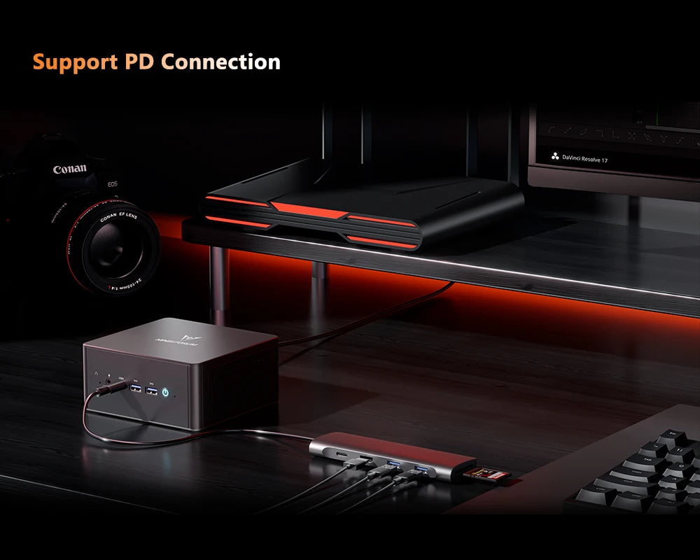 MINISFORUM OCuLink Gaming Mini PC UM890 UM880 Pro AMD Ryzen 9 8945HS R7 8845HS 2*USB4 2*DDR5 2*PCIE4 Windows 11 Computer WiFi6E