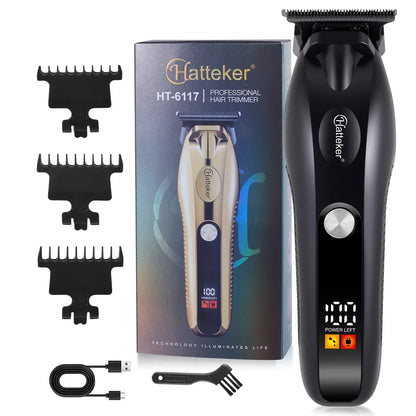 Professional Hair Clipper Ceramic Blade Male Hair Trimmer LED Display Haircut Machine USB charging