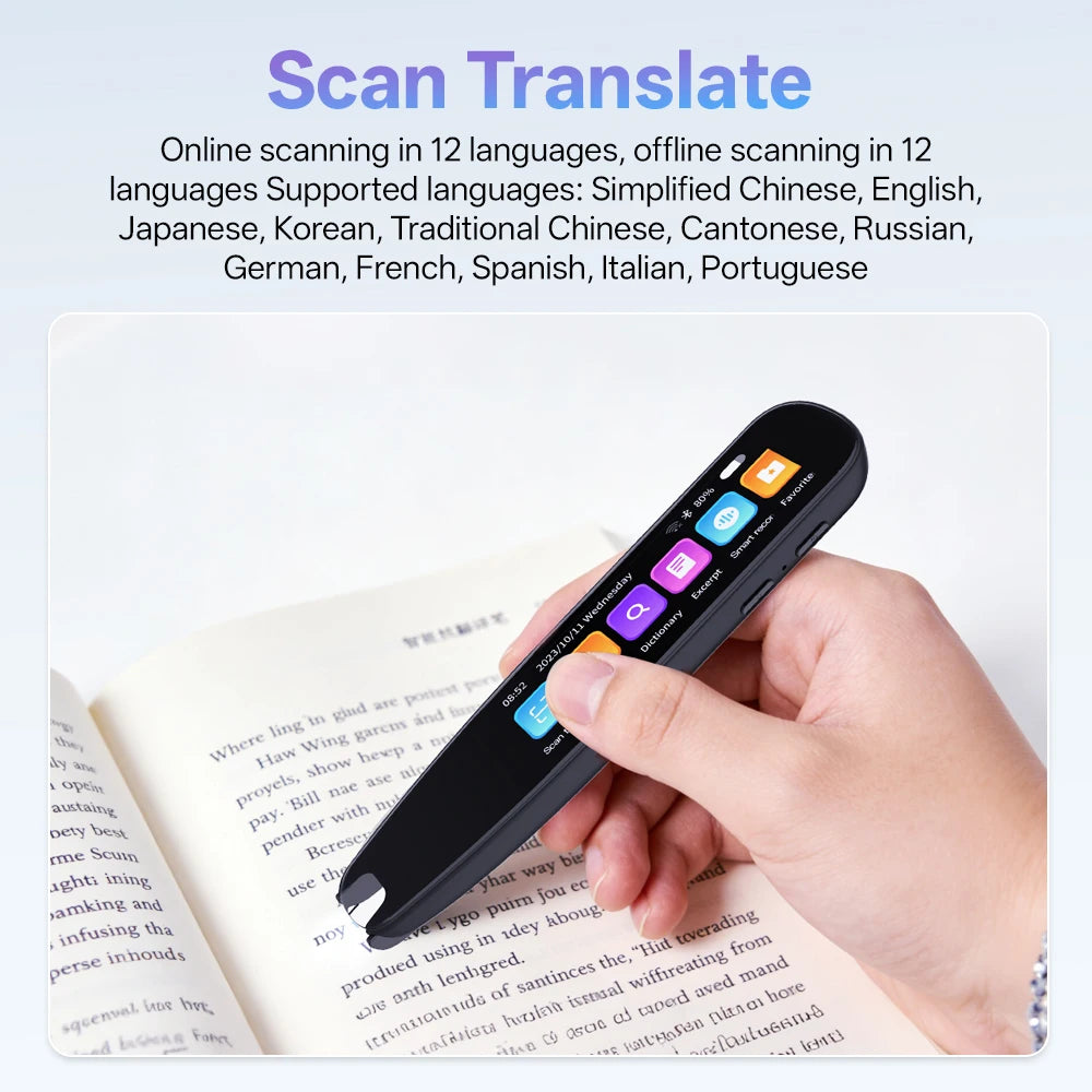 MSAI S10 Smart Scan Translator Pen Offline Extract 21 Languages Photo Translate 134 Voice Translation Dictionary Recorder ﻿