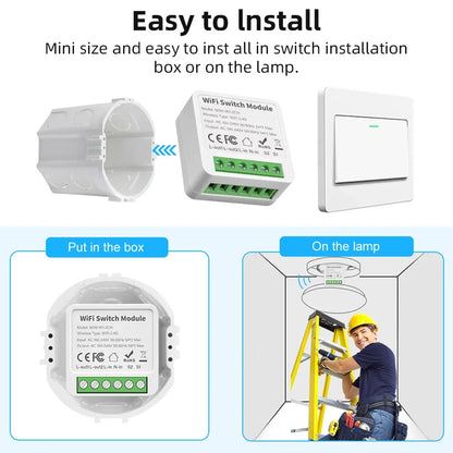 Zigbee/Wifi 1/2/3/4CH MINI Smart Switch Two-Way Control Wireless Light Switch Smart Home Automation Via Alexa Google SmartLife