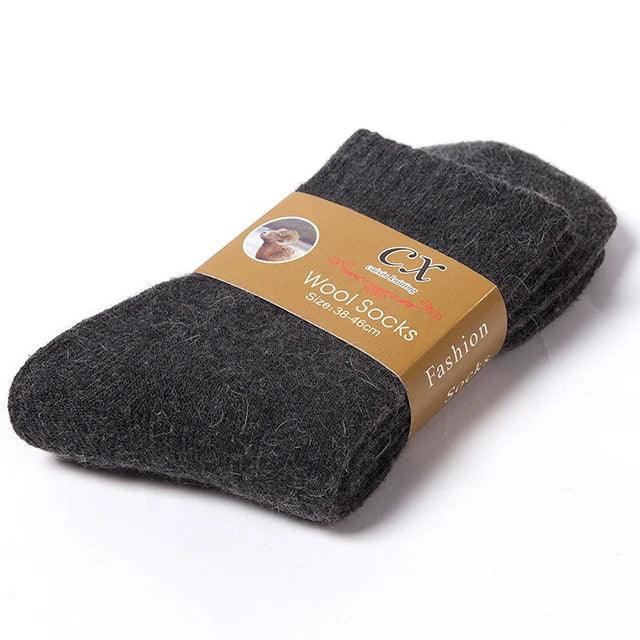 1 Pair Solid Color Wool Socks Men's Sock Women Socks Against Super Thicker Winter Socks High Quality Cold Snow Sock Merino Socks