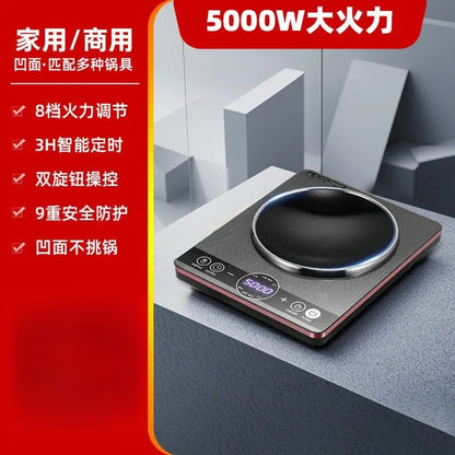 New 5000W concave induction cooker multifunctional energy-saving kitchen stove integrated pot cocina electrica
