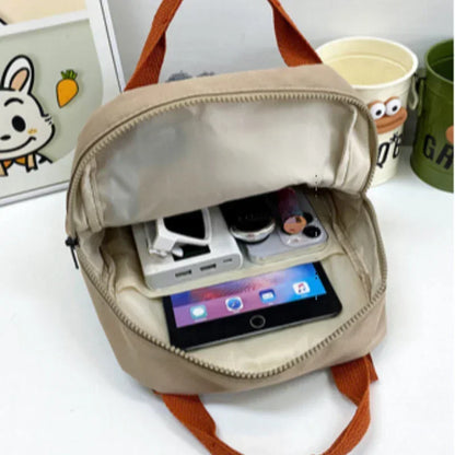 New Embroidery Sun Long Neck Small Dinosaur Backpack Hook Hair Embroidered Cartoon Canvas Kindergarten Children Backpack