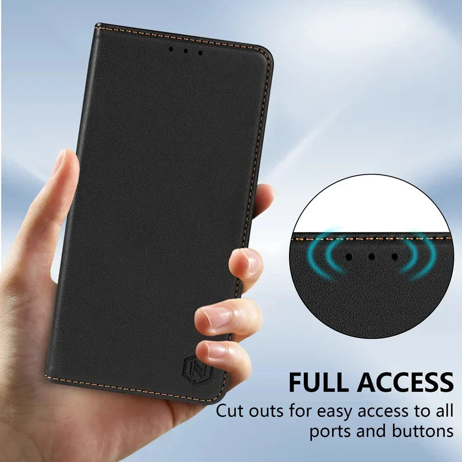 Wallet Skin friendly Magnetic Card Slot Flip Leather Case For Xiaomi 14T Poco X7 C75 M7/X6 Pro Redmi 14C 13 A4 Note 14 Pro+ 14S
