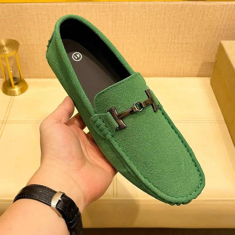 MAEDEF Suede Men Casual Shoes Lazy Shoes Male Breathable Slip-on Mens Driving Flat Shoes Comfortable Boat Shoe Loafers Moccasins