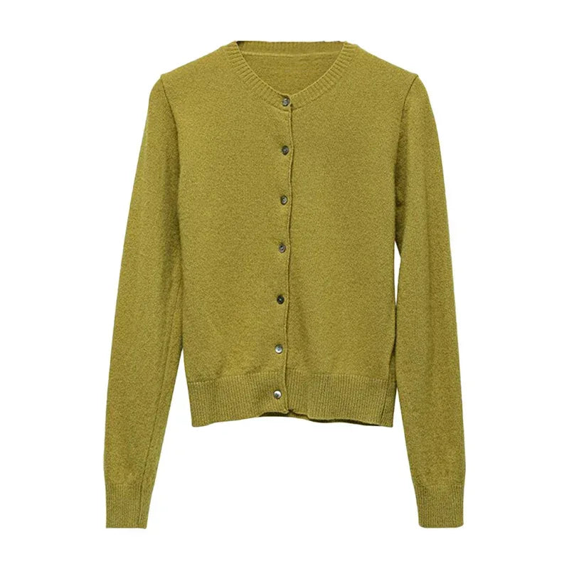Tornova Women's Solid Sweater Cardigan Long Sleeve O neck Single Breasted Knitted Coat Casual Autumn 2025 Fashion Female Outwear