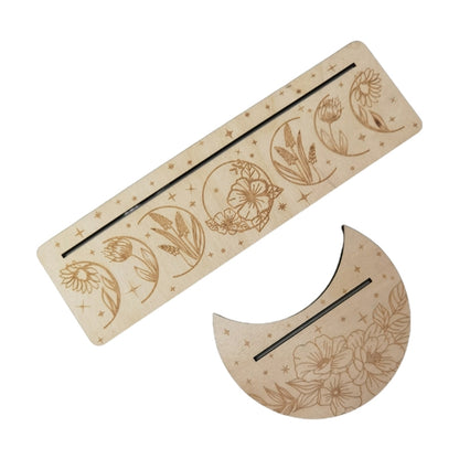 Wooden Stand for Tarot Moon Shape Rectangle Card Set Altar Stand Wood Display Witch Divination Tools Game Accessories Wholesale