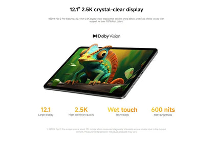 Global Version Xiaomi Redmi Pad 2 Pro Wifi 8 + 256GB 12.1 Inch 2.5K Crystal-clear Certified Eye-care Display Quad Speakers Massive 12000mAh (type) Battery Tablet PC
