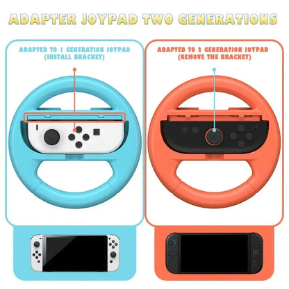 Steering Wheel Compatible with Nintendo Switch Wheel, Family Use Accessories Compatible with Switch JoyCon Controllers, 2 Pack