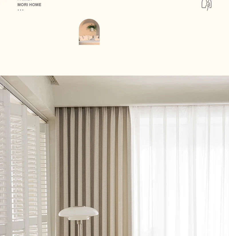 Modern Simple Balcony Drapes Light Luxury Bedroom Thick Blackout Curtain Large Area Bay Window Curtains Home Living Room Drape