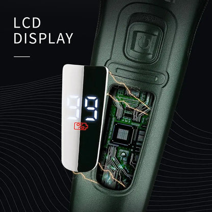 Kemei LCD Dislay Waterproof Electric Shaver For Men Wet Dry Neck Beard Electric Razor Facial Shaving Machine Rechargeable
