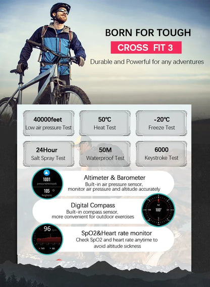 NORTH EDGE New GPS Watches Men Sport Smart Watch HD AMOLED Display 50M ATM Altimeter Barometer Compass Smartwatch for Men