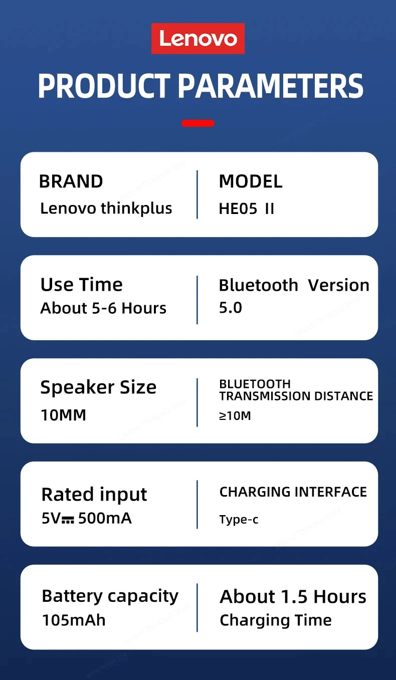 100% Origial Lenovo HE05X Bluetooth Earphones Earphone Waterproof Earplugs HIFI Sound Magnetic Neckband Headset Sports Headphone