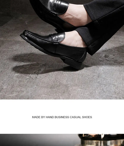 Vintage Top Layer Genuine Leather Slip on Loafers Breathable Moccasins Driving Design Casual Cowhide Shoes for Men