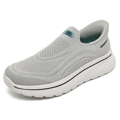 Men Women Slip on Walking Shoes Breathable Mesh Knit Loafers Lightweight Non Slip Comfort Casual Sports Sneakers Walking