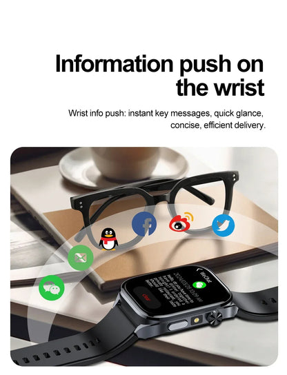 New Uric Acid Blood Lipids AI-GPT ECG Smartwatch Micro Physical Examination Body Analysis Men BT Call LED Flashlight Smartwatch