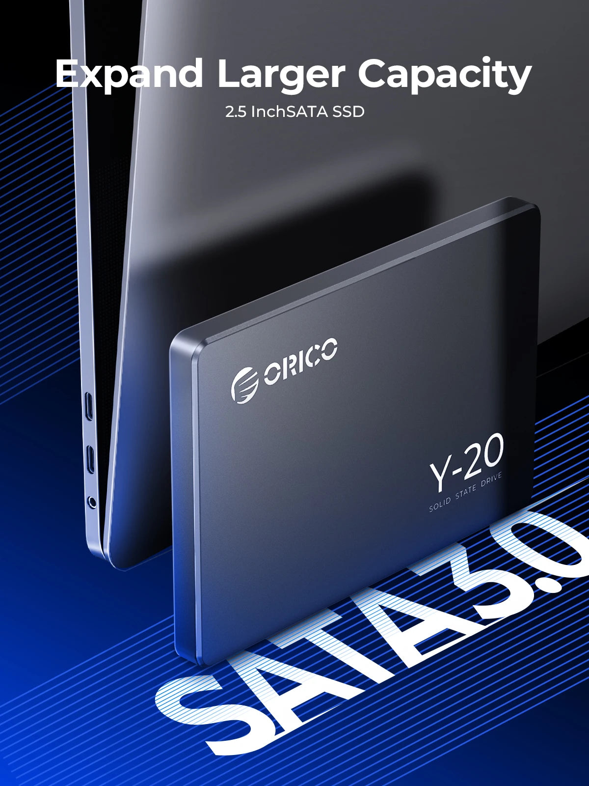 ORICO 1TB SATA SSD 2.5 Inch Internal Solid State Drive up to 500MB/s SATA III 6Gbps Desktop Laptop NAS DIY External Drive Y20