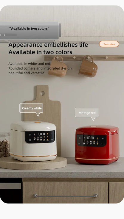 DIVEDEER 2L Electric Rice Cooker Non-stick Pot Smart Features Reservation Keep Warm Functions Perfect for 1-2 Person Households
