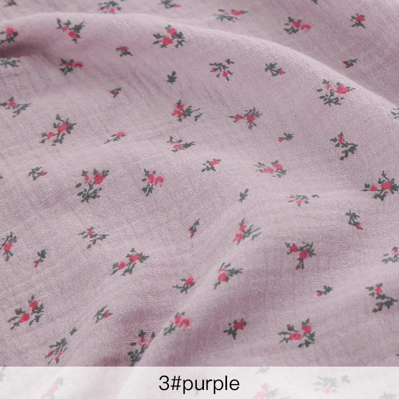 Soft Heart Print Cotton Sewing Fabric Crepe Double Layer Gauze Cloth Valentine's Day Diy Towel Material YHW300530