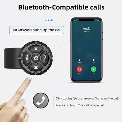5 Keys Smart Remote Controller Wireless Bluetooth-compatible Media Button Psychedelic/Black Colors Car Motorcycle bike Control