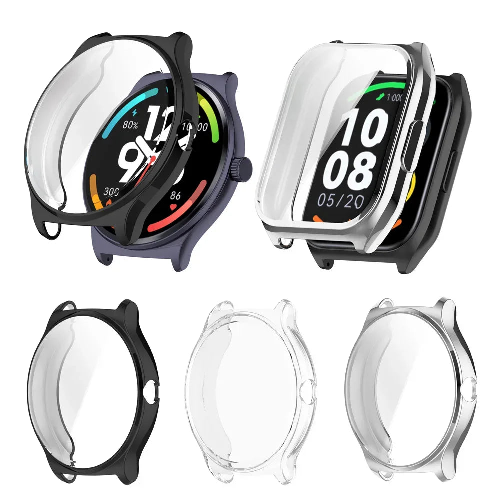 TPU Soft Shell Full Screen Protector Film Case For Haylou Solar Lite R001 / Plus RT3 LS16 / Watch 2 Pro (LS02 pro) Bumper Cover