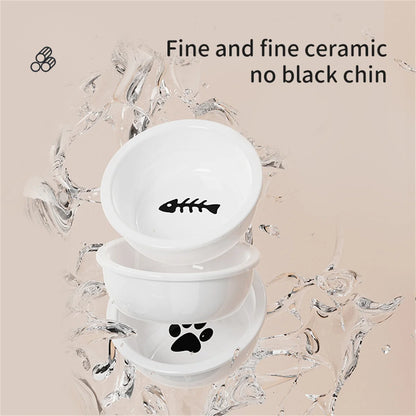 Pet Cat Double Bowl Feeder, Adjustable Height Cat and Dog Water Dispenser, Elevate Feeding Kitten Supplies