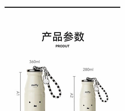 Kawaii Miffy Water Cup Cute Cartoon Cup Girls' New Design Milk Bottle Compact and Portable Water Bottle Mini Thermal Cup
