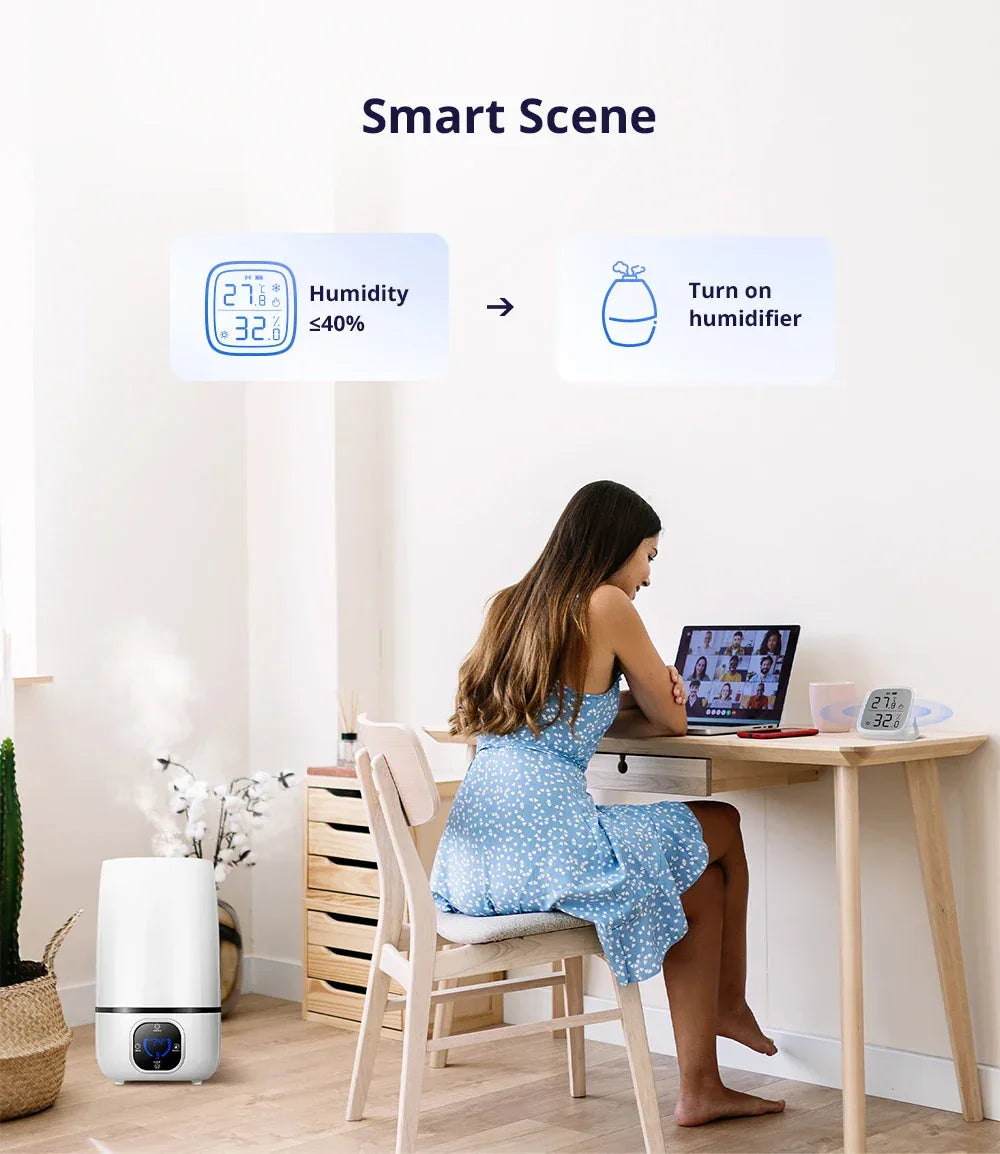 SONOFF SNZB-02D Zigbee LCD Smart Temperature Humidity Sensor Wireless Hygrometer Thermometer Alexa Google Home Alice