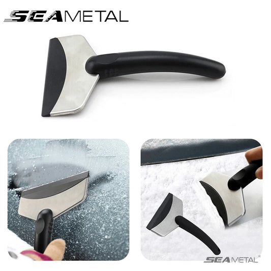 SEAMETAL Car Ice Scraper Snow Removal Shovel Windshield Glass Defrost Removal Automotive Winter Stainless Steel Car Accessories