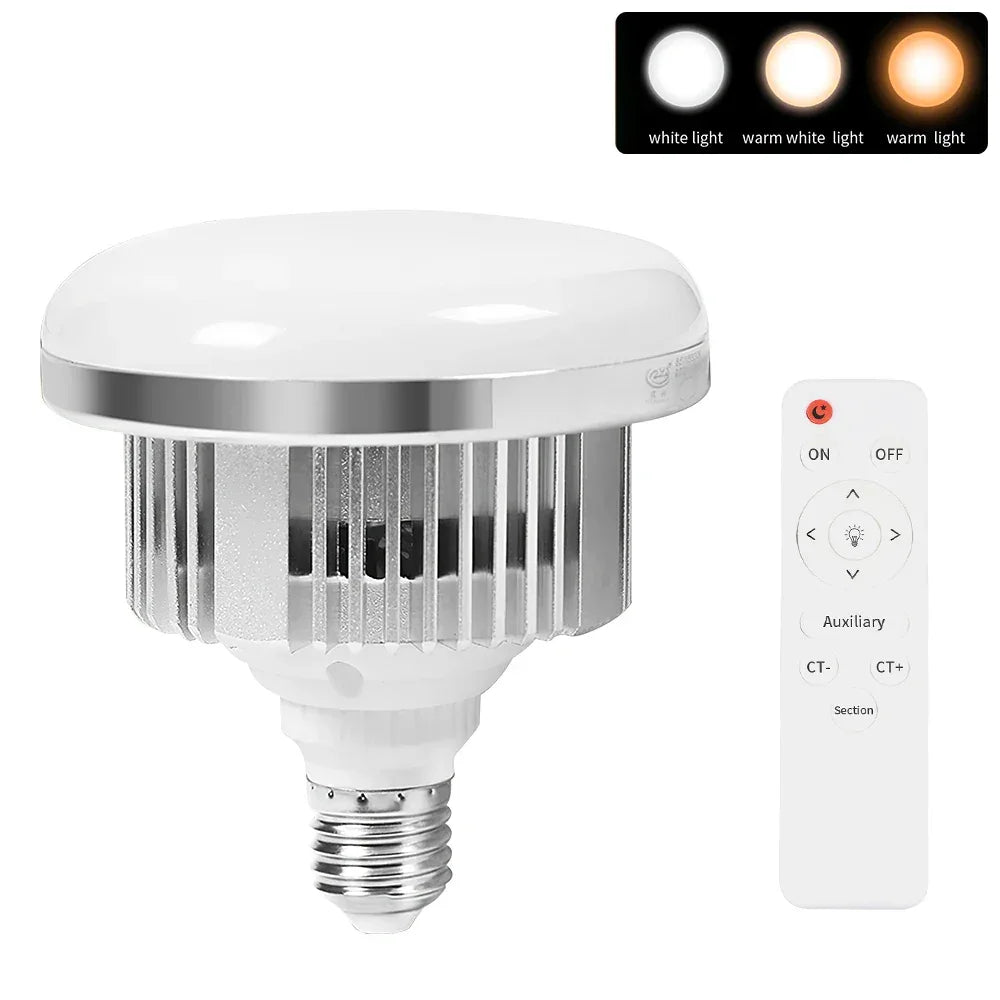 85W LED Photographic Lighting Bulbs E27 Base Lamp With Remote Control Dimmable Daylight Bulb For Photo Studio Softbox