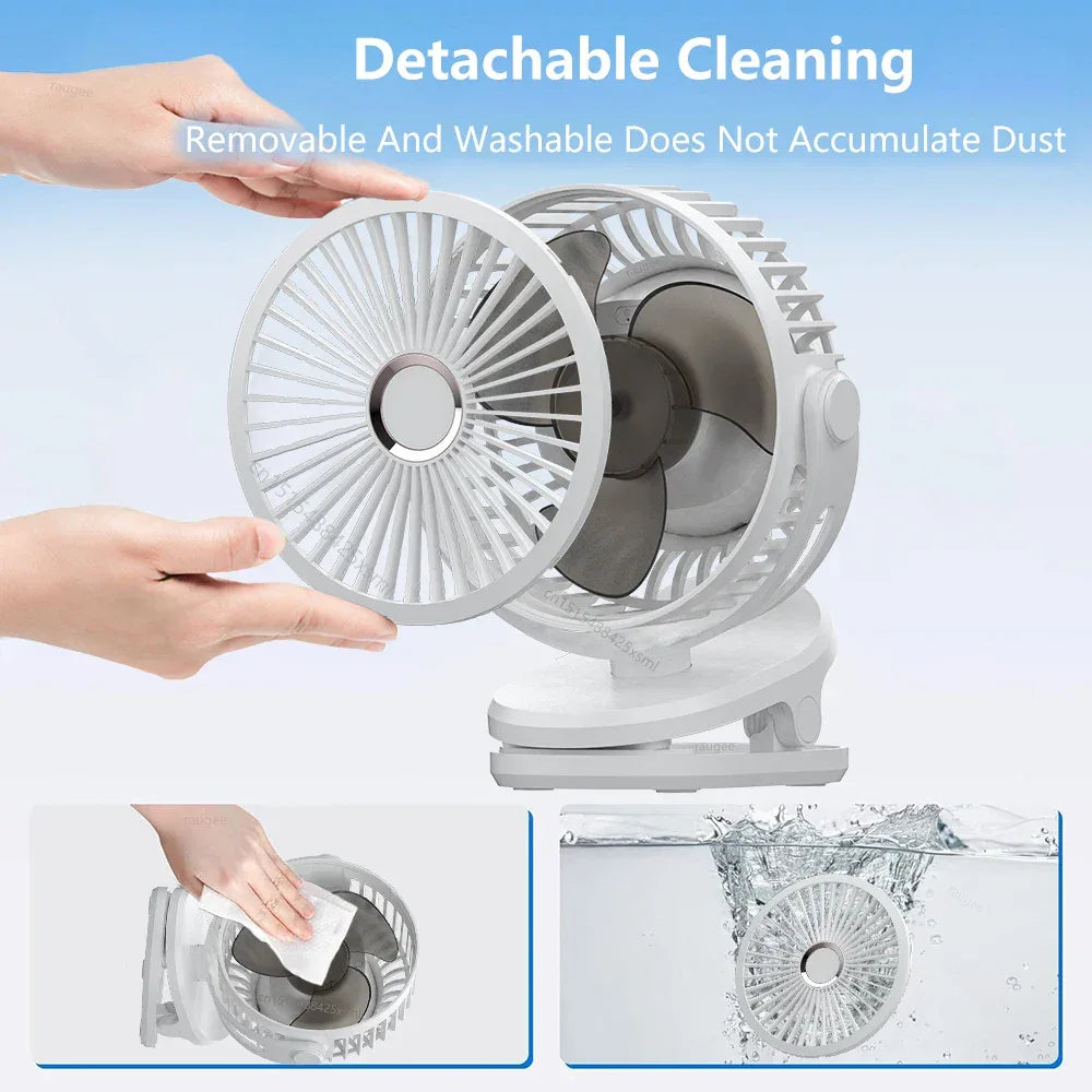 Desktop Fan Portable Clip Fan for Home Room Office Desk/Clip Fan 720° Rotate Wireless Wall Fan Portable Mini Air Circulator Fan
