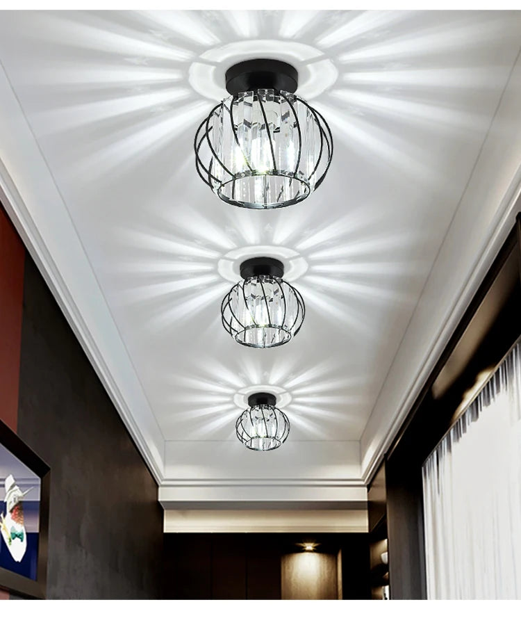 Nordic Modern K9 Crystal Ceiling Lights Indoor Ceiling Lamp Hallway Stairs  Bedroom Lustre Dining Room Fixtures Home Decor