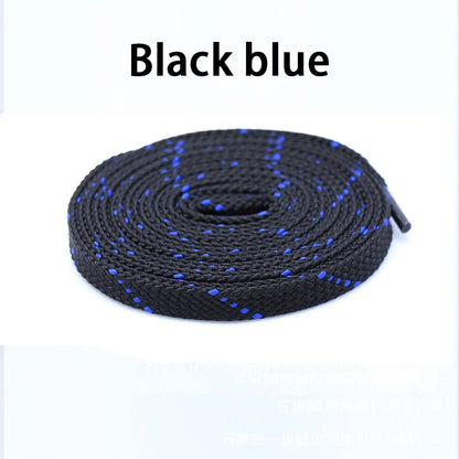 1Pair Mixed Color Shoe Laces Black and White Stripe Double Flat Shoelaces Sneakers Casual Shoes Shoelace