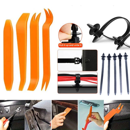130PCS Bumper Retainer Clips with Fastener Remover Car Plastic Rivets Push Kit -Door Trim Panel