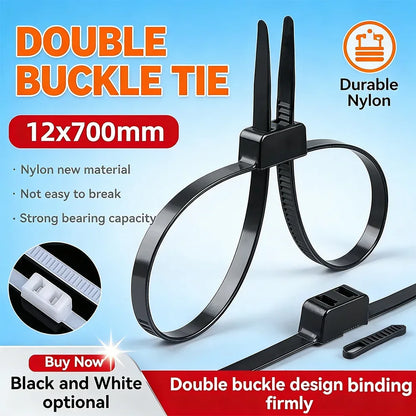2/20pcs Heavy Duty Police Handcuffs (27.5") | Flexible Self-Locking Double Head Nylon Cable Zip Ties